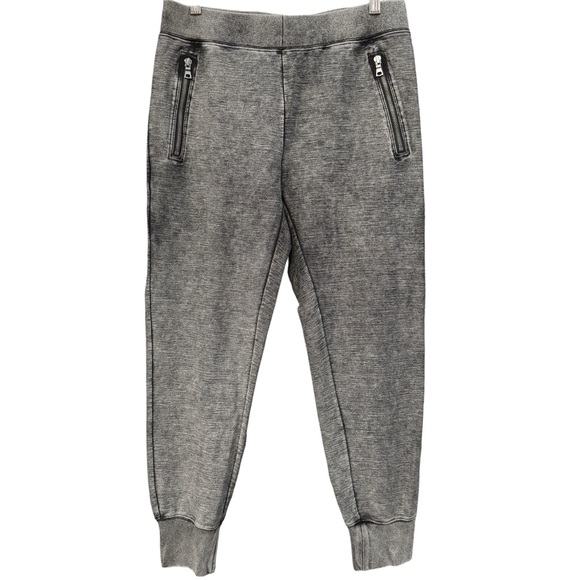 Gap Men’s Gray Washed Jogger Pants M Cotton Blend Tapered Fit Zip Pockets - Picture 1 of 6